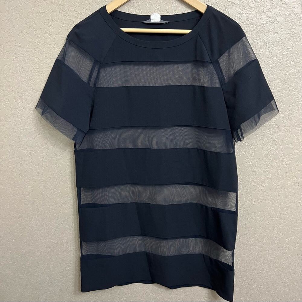 Jucy Judy dark blue mesh tunic top size xs
